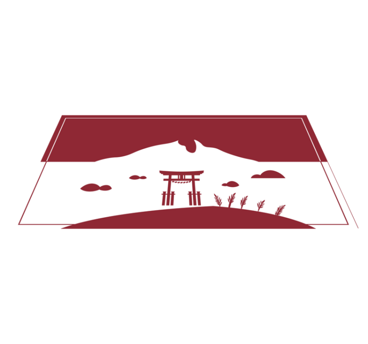 Covor de vinil harta lumii peisaj japonez - TenStickers