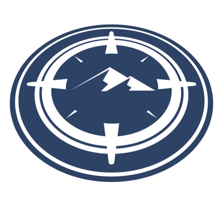 Covoruri vinil rotund designul muntelui busolă - TenStickers