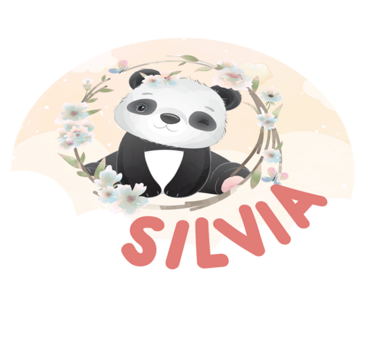 Covor de vinil cu nome artă drăguță cu panda - TenStickers