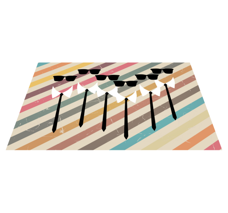 Covor vinil vărgat ținută elegantă de grup - TenStickers