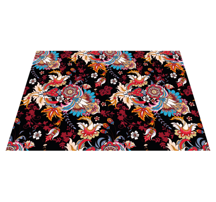 Covor floral colorat de artă populară etnică modernă - TenStickers