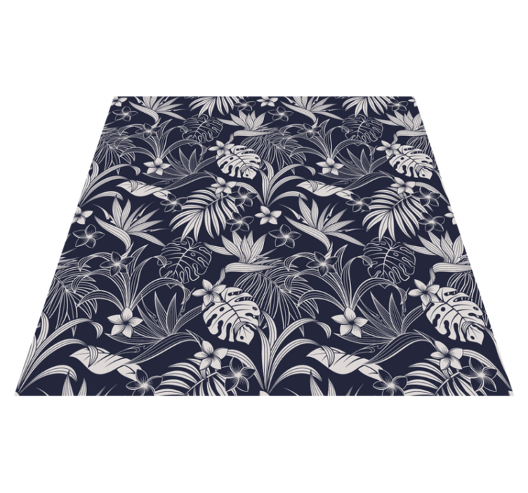 Covor vinil cu aspect de natura model floral tropical - TenStickers