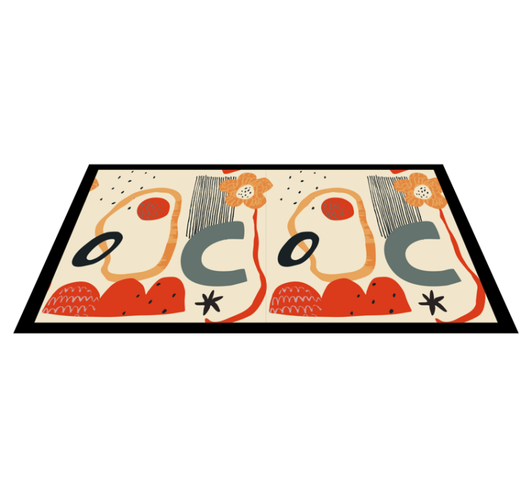 Covor vinil modern elemente florale îndrăznețe - TenStickers