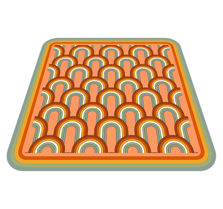 Covor de vinil geometric modele de arc colorate - TenStickers