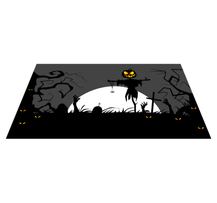 Covor de vinil Halloween decor de cimitir straniu - TenStickers