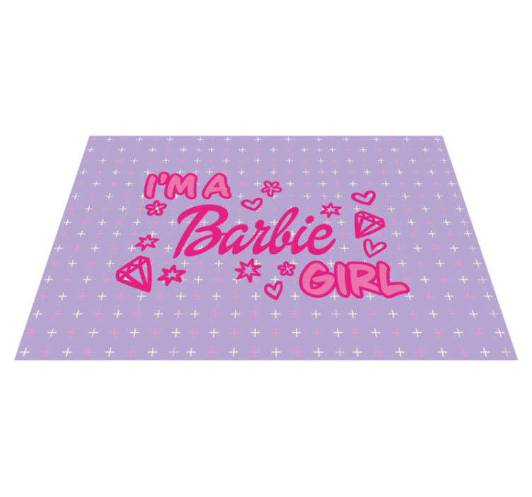 Sunt un covor personalizat cu citații pentru fată barbie - TenStickers