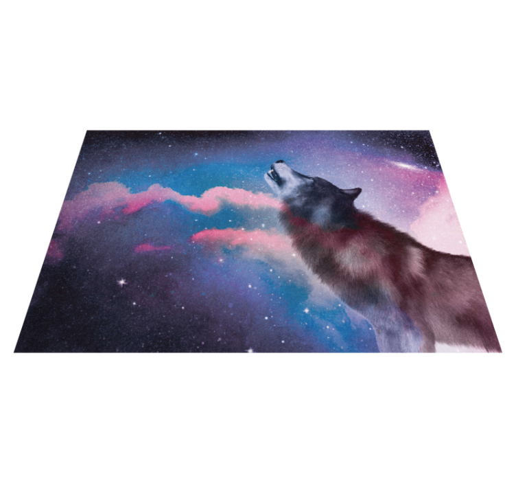 Covor vinil animal urletul cosmic al lupului - TenStickers