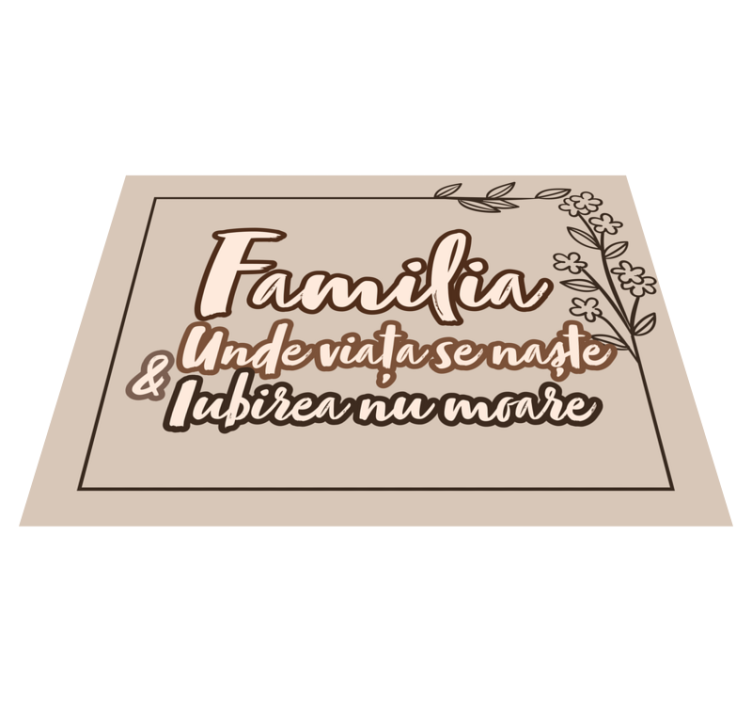 Covor personalizat cu design de citat de dragoste de familie - TenStickers
