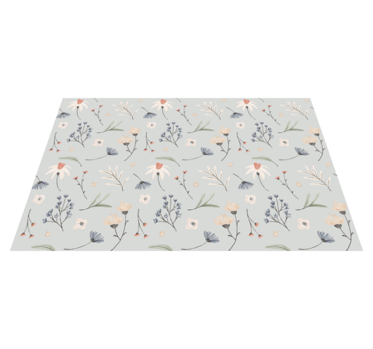 Covor floral gri cu model "hamptons". - TenStickers