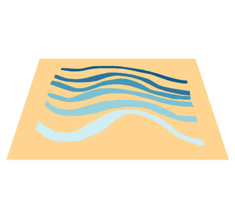 Covor vinil minimalist motiv de ondulație curbată - TenStickers