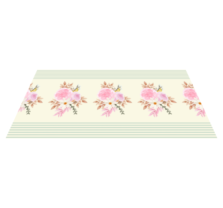 Covor de vinil pentru baie aranjament floral delicat - TenStickers