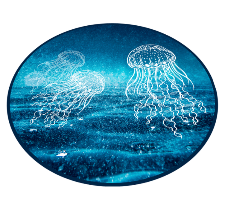 Covor vinil animal scenă oceanică cu meduze - TenStickers
