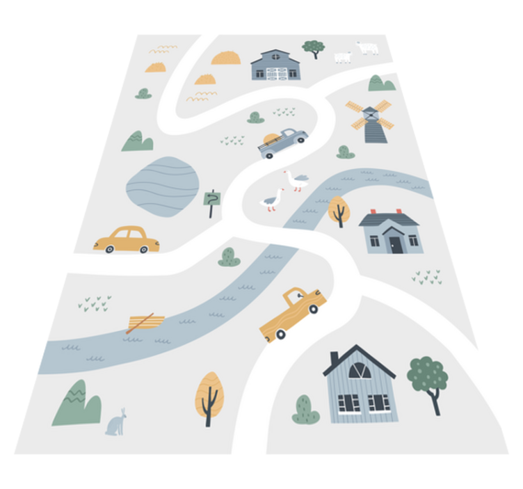 Covor de vinil drumuri design jucăuș al drumurilor - TenStickers