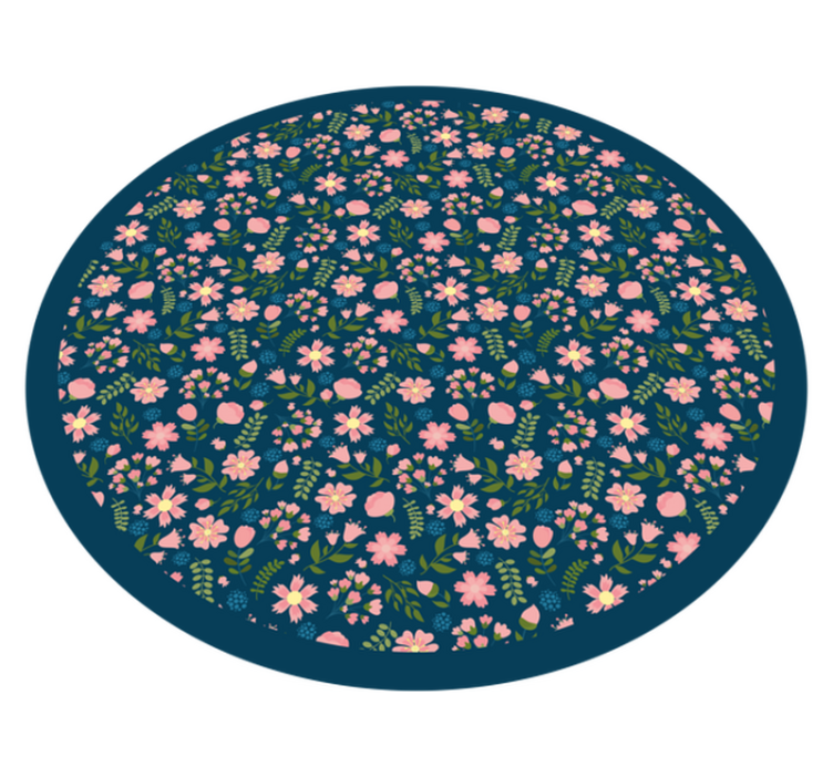 Covor vinil flori și plante model circular floral - TenStickers