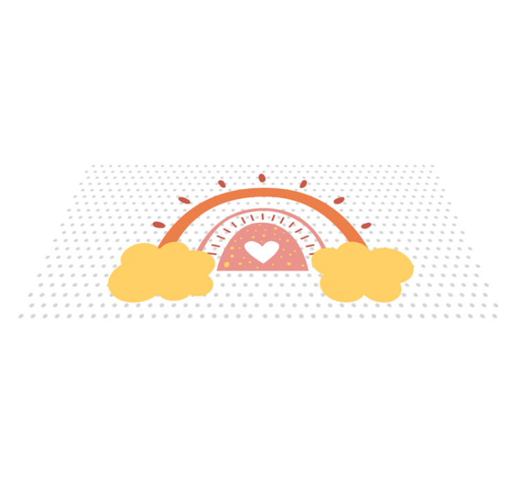 Covor de vinil pepiniere peisaj de nori curcubeu - TenStickers