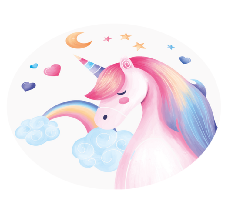 Alții covor de vinil fantezie cu unicorn - TenStickers