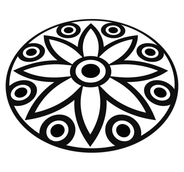 Covor de vinil geometric design circular mandala - TenStickers