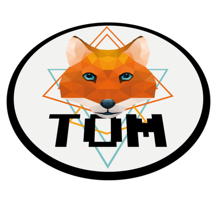 Covor de vinil cu nome cerc geometric de vulpe - TenStickers