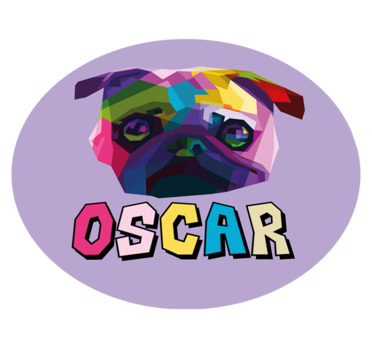 Covor de vinil cu nome ilustrație geometrică canină - TenStickers