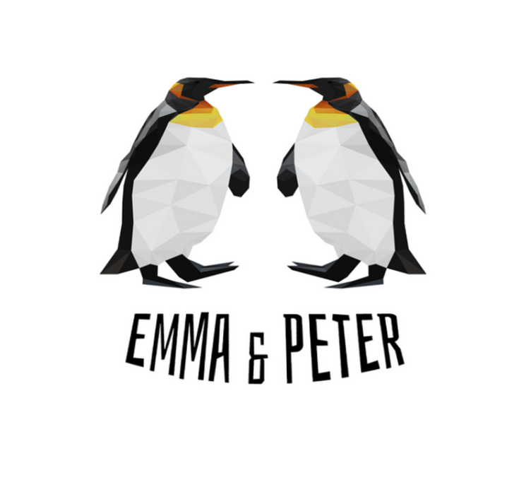 Covor de vinil cu nome pinguini geometrici - TenStickers