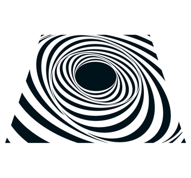 Covor de vinil geometric model negru alb în vârtejuri - TenStickers