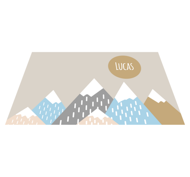 Covor de vinil cu nome peisaj montan personalizabil - TenStickers