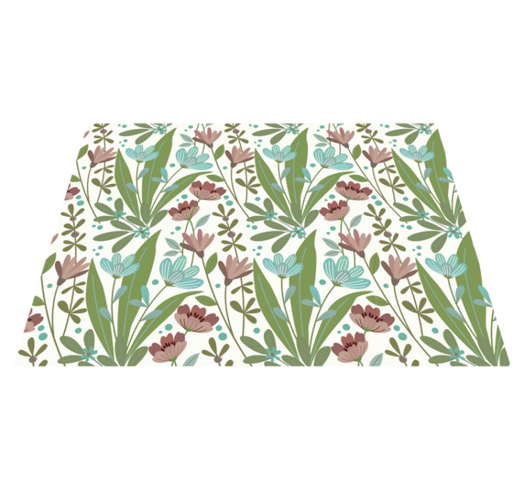 Covor vinil flori și plante floral Botanical Pattern - TenStickers