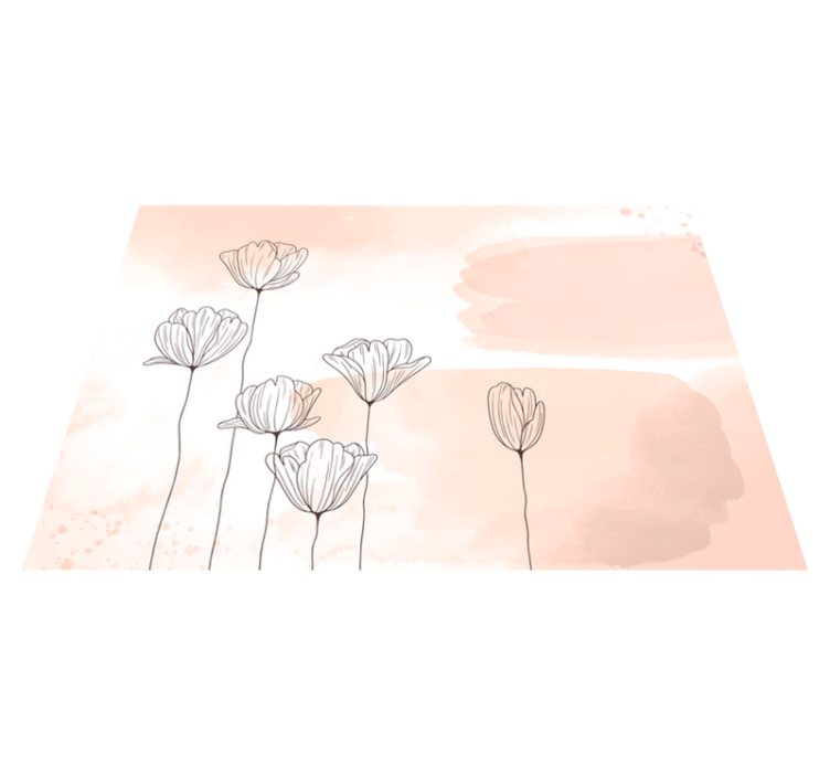 Covor floral vinil linie flori - TenStickers