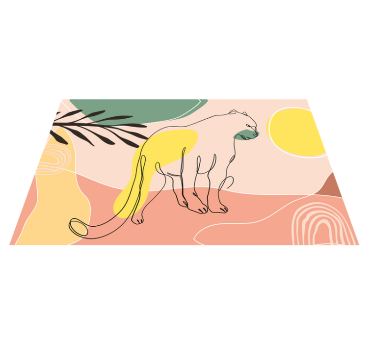 Covoraș cu animale pantera desenat manual - TenStickers