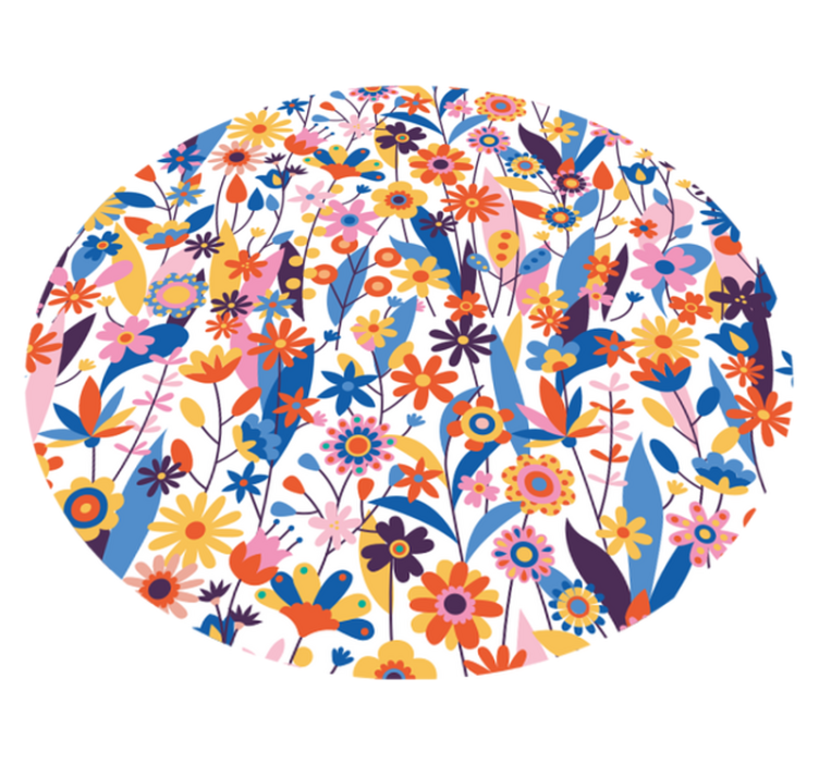 Covor vinil cu aspect de natura flori multicolore - TenStickers