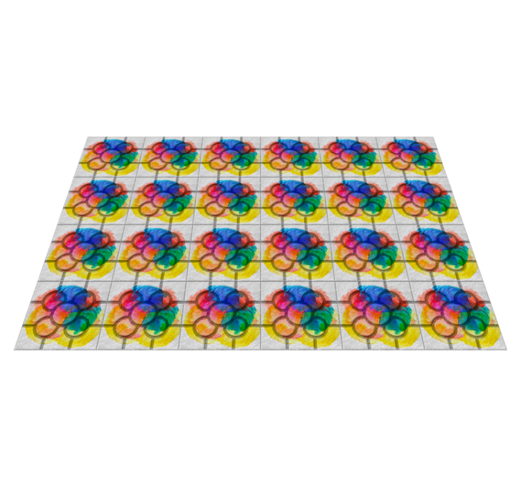 Covor de vinil epocă dalele stradale colorate din BilbaoPiese str - TenStickers