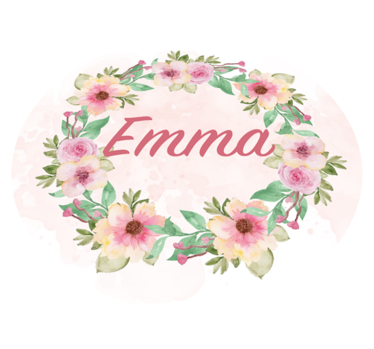 Covor de vinil cu nome coroana de flori - TenStickers