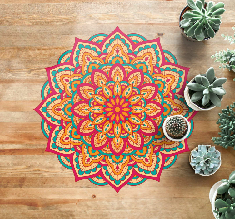 Covor mandalas colorat mandala din vinil - TenStickers