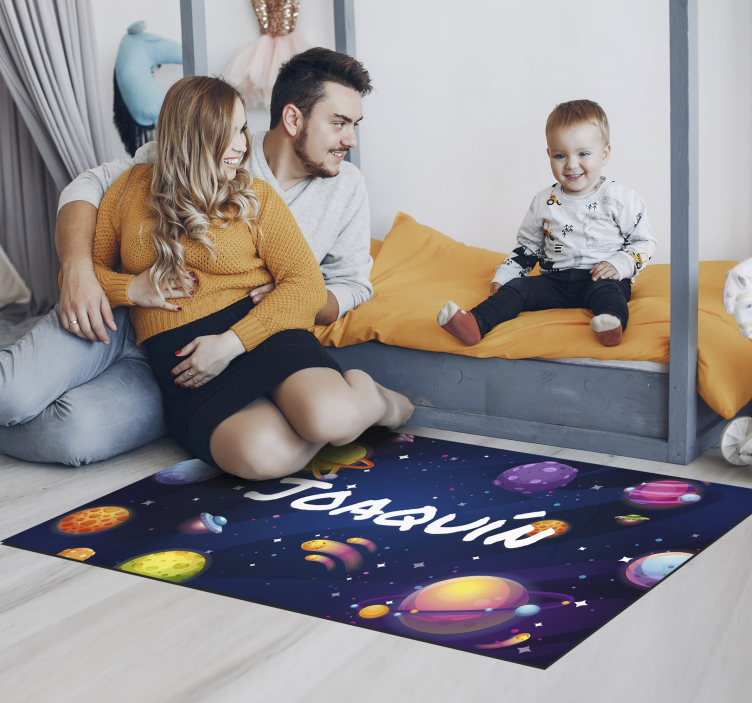 Covor de vinil univers și planete cu nume - TenStickers