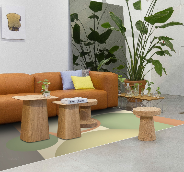 Covor vinil modern modele circulare contemporane - TenStickers