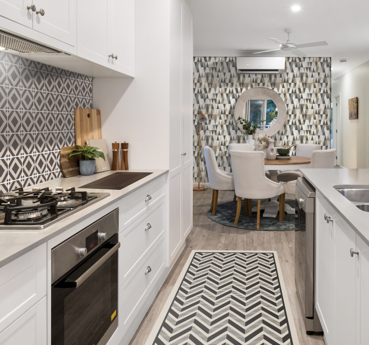 Covor de vinil geometric motiv clasic chevron - TenStickers