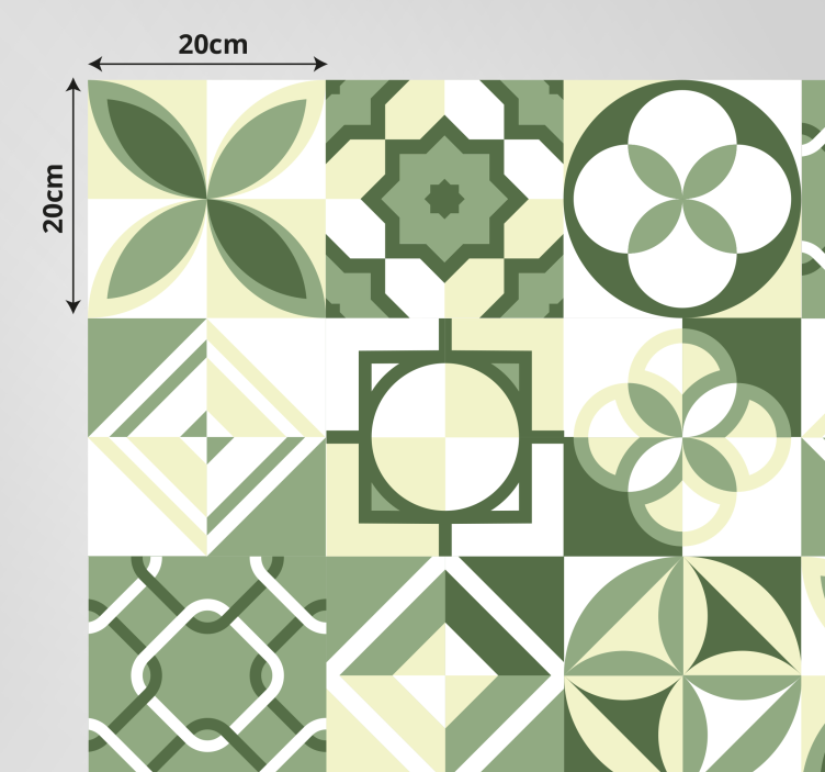 Covor de țiglă pătrată verde - TenStickers