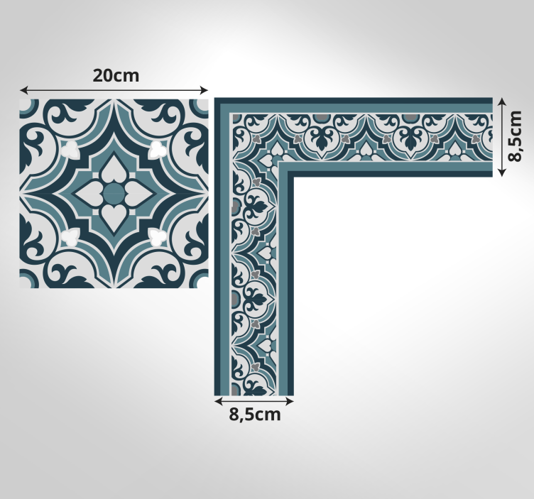 Covor vinil efect de țiglă motiv albastru elegant - TenStickers