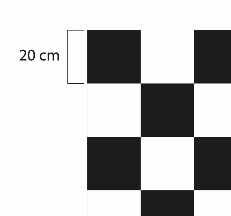 Covor de țiglă alb-negru din șah - TenStickers