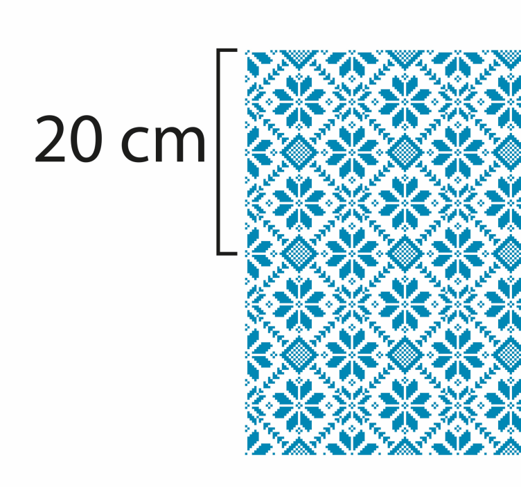 Covor vinil efect de țiglă motiv de faianță albastră - TenStickers