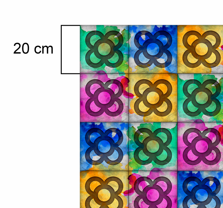 Covor de vinil epocă placă de gresie coloratăPlacă de gresie colo - TenStickers