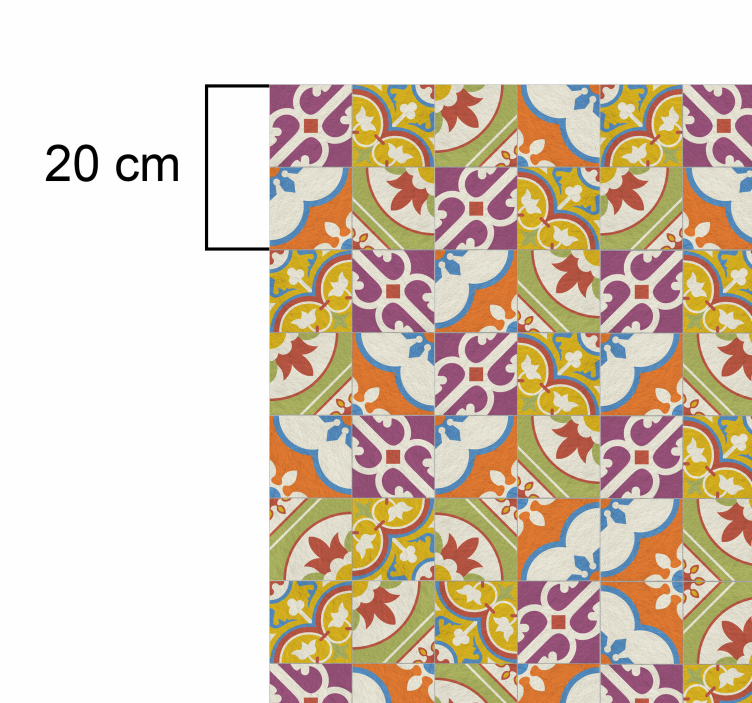 Covor de vinil epocă model de țiglă ornamentată - TenStickers