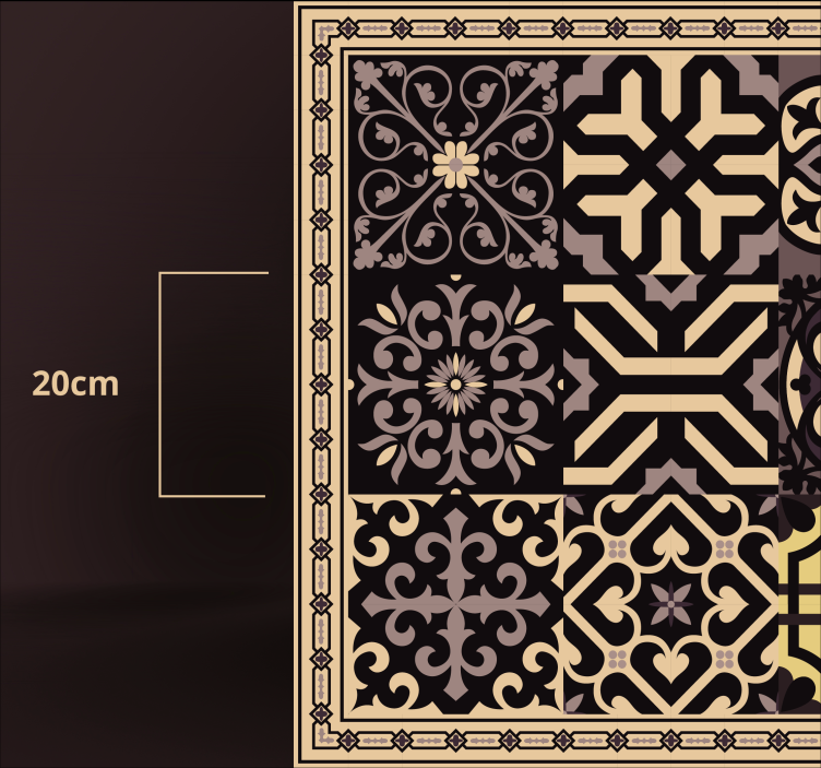 Covor negru de ciment cu gresie - TenStickers