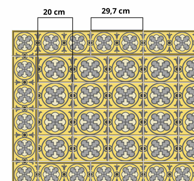 Covor de vinil bucătărie tonuri gri și galben - TenStickers