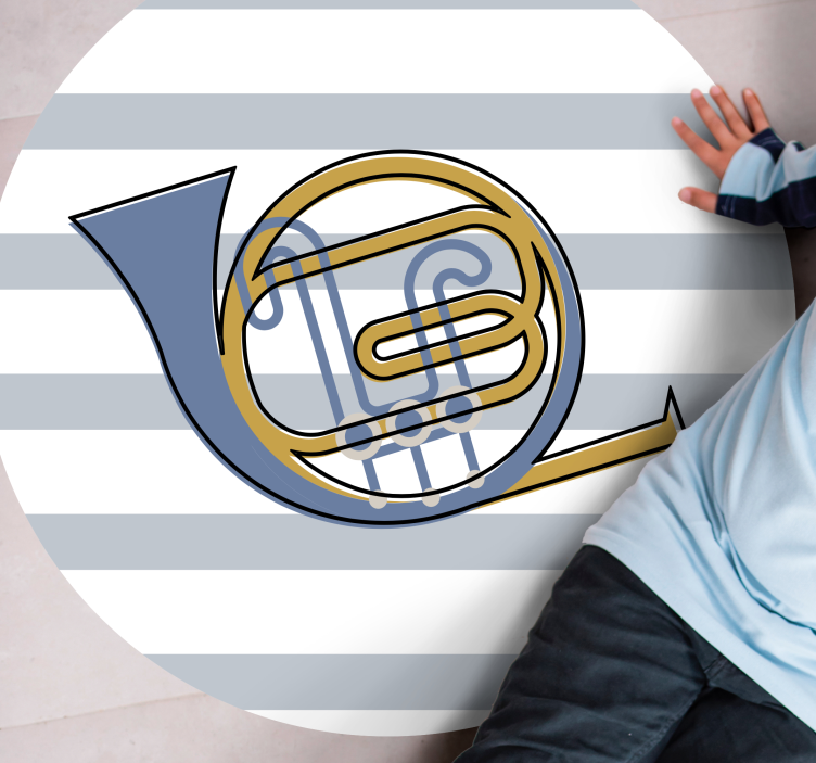 Covoruri vinil rotund design de corn muzical - TenStickers