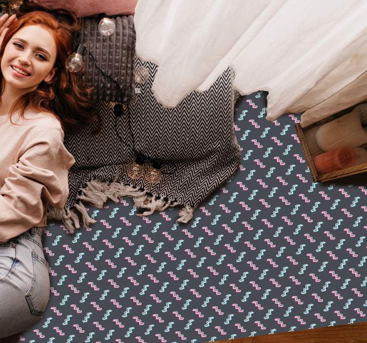 Alții covor de vinil forme ondulate colorate - TenStickers