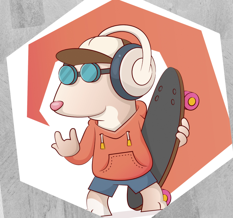 Alții covor de vinil ilustrație de mouse patinator - TenStickers