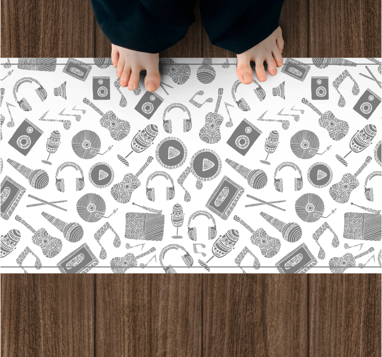 Alții covor de vinil model de elemente muzicale - TenStickers