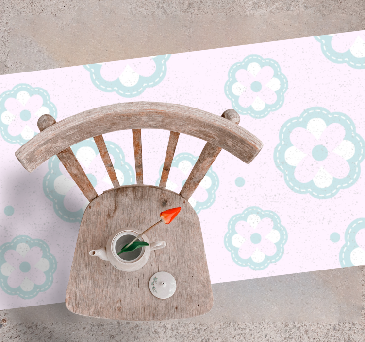 Alții covor de vinil motiv floral delicat - TenStickers