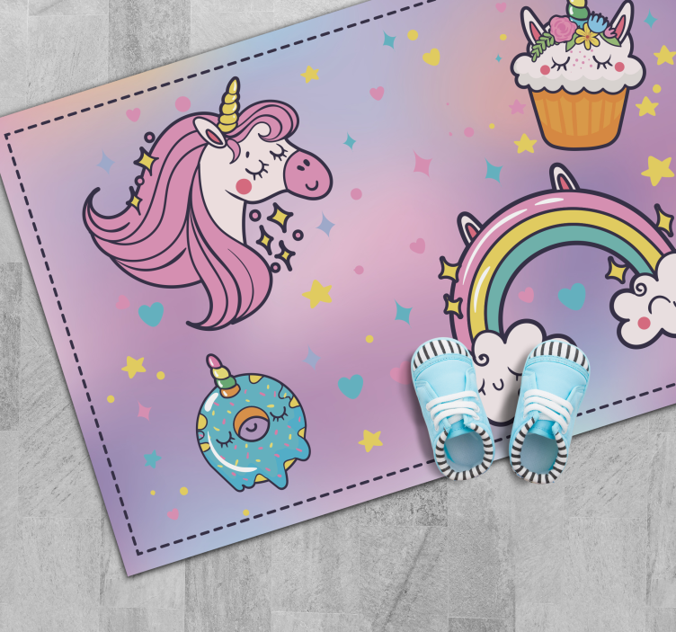 Alții covor de vinil temă fantastică cu unicorn - TenStickers